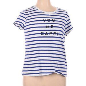 Milly x Design Nation you me Capri striped t-shirt size XL L blue white